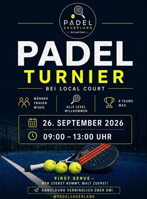 Padel Turnier 26.09.2026